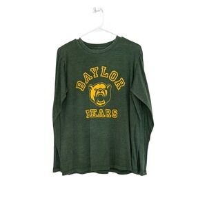 Pressbox Baylor Bears Long Sleeve T-Shirt Green Yellow Mascot Mens Medium NWT
